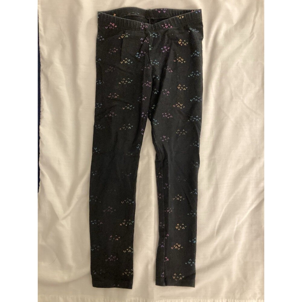 4T Cat & Jack girl clothes - 1 piece pants | heart theme and black base color